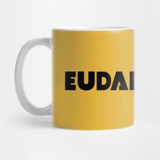 Eudaemonia - the State of Being Lucky or Happy (black) Mug